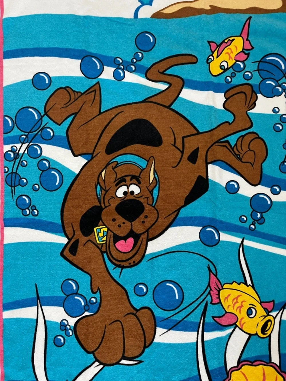 Vintage 2002 Scooby-Doo Underwater Beach Towel Cartoon Network Karsten Brazil